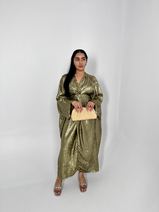 Jasmine Butterfly Twisted Kaftan - Army Green