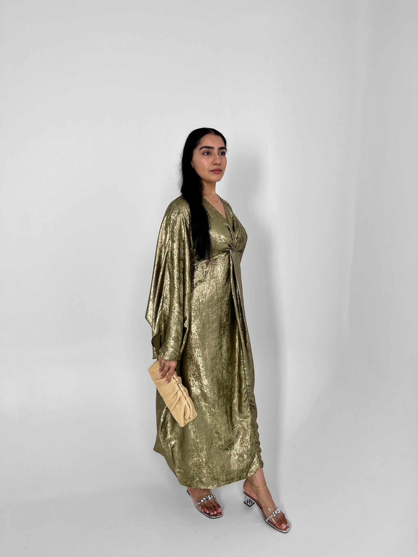 Jasmine Butterfly Twisted Kaftan - Army Green