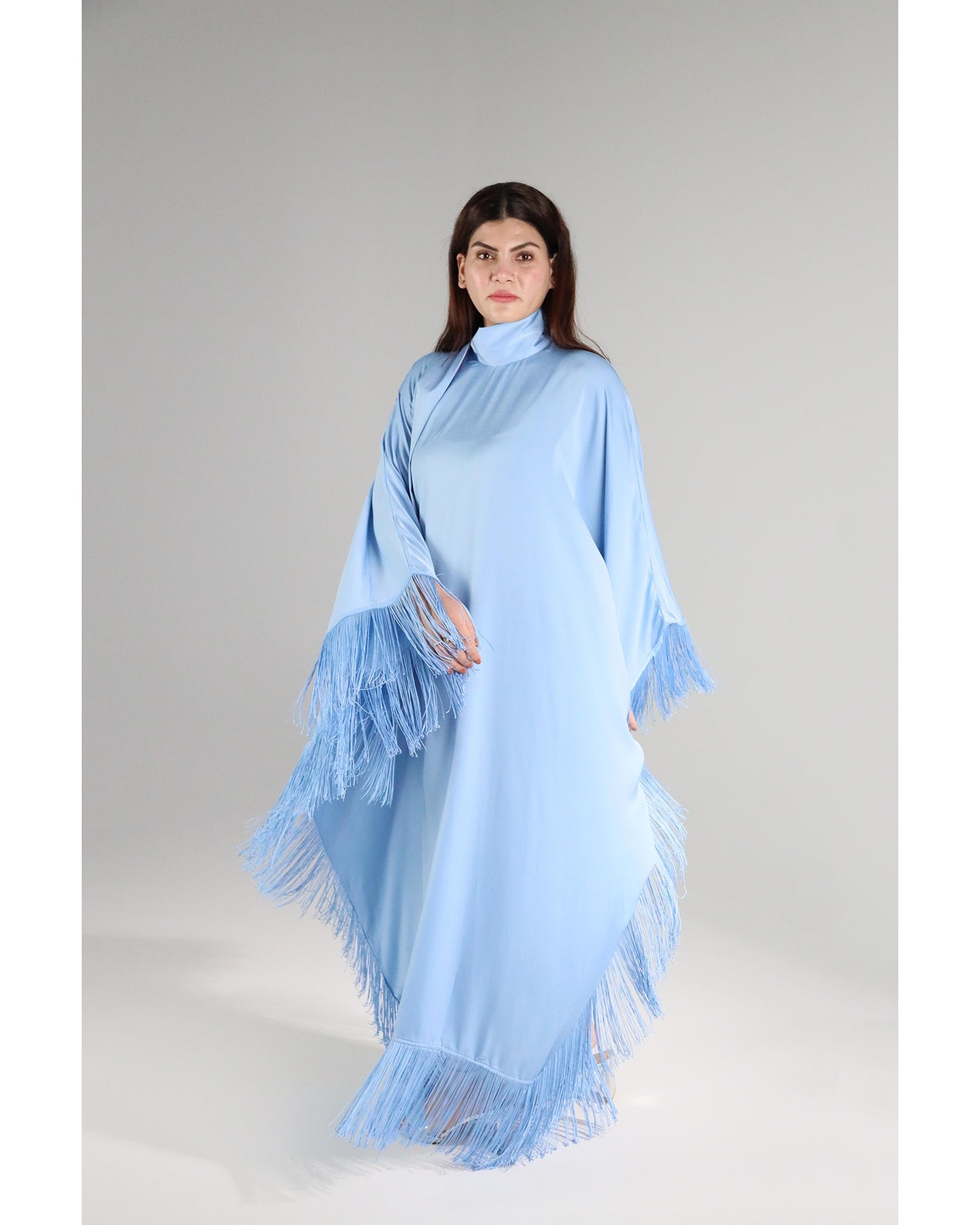 Leyla Tassel Dress - Sky Blue