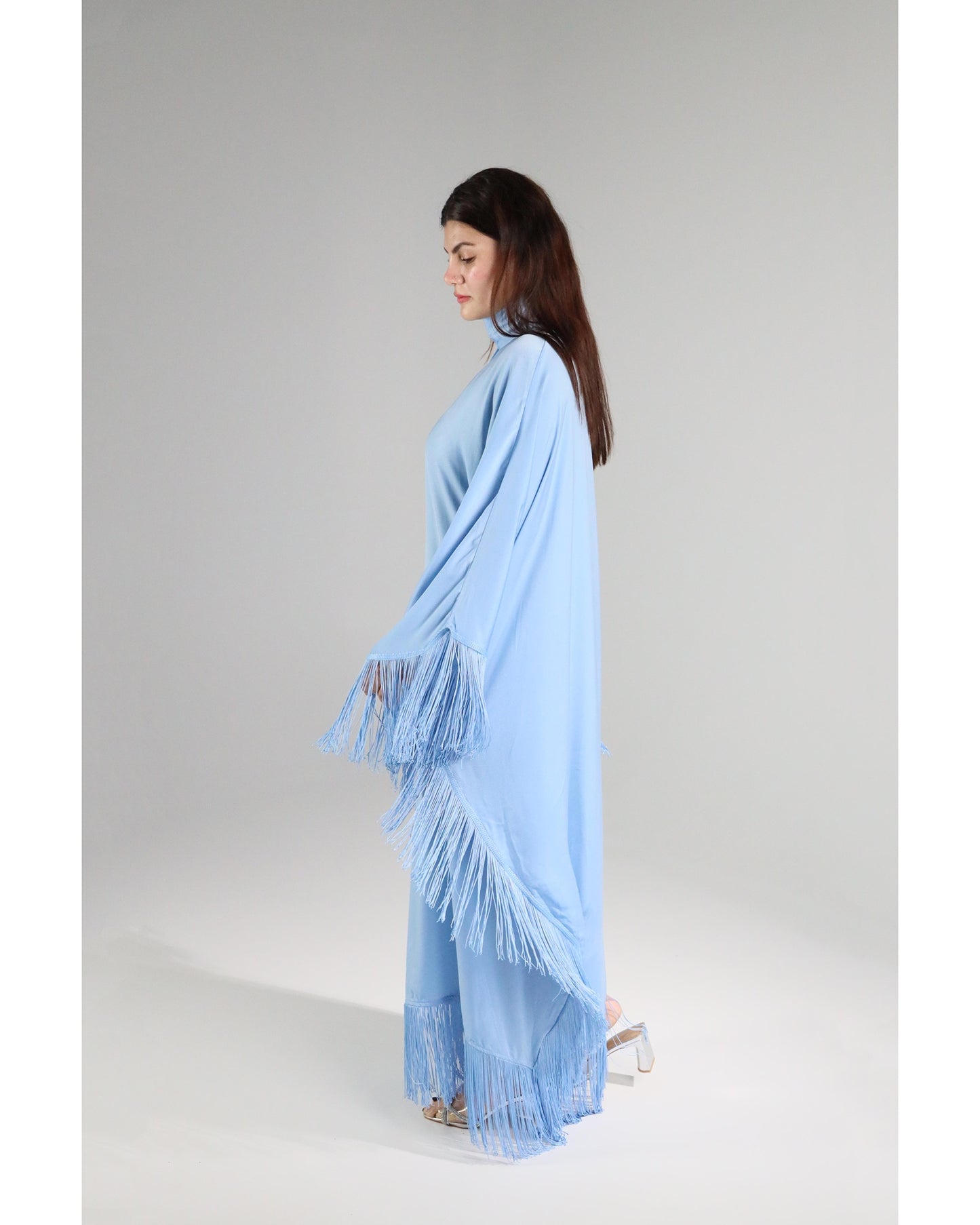 Leyla Tassel Dress - Sky Blue