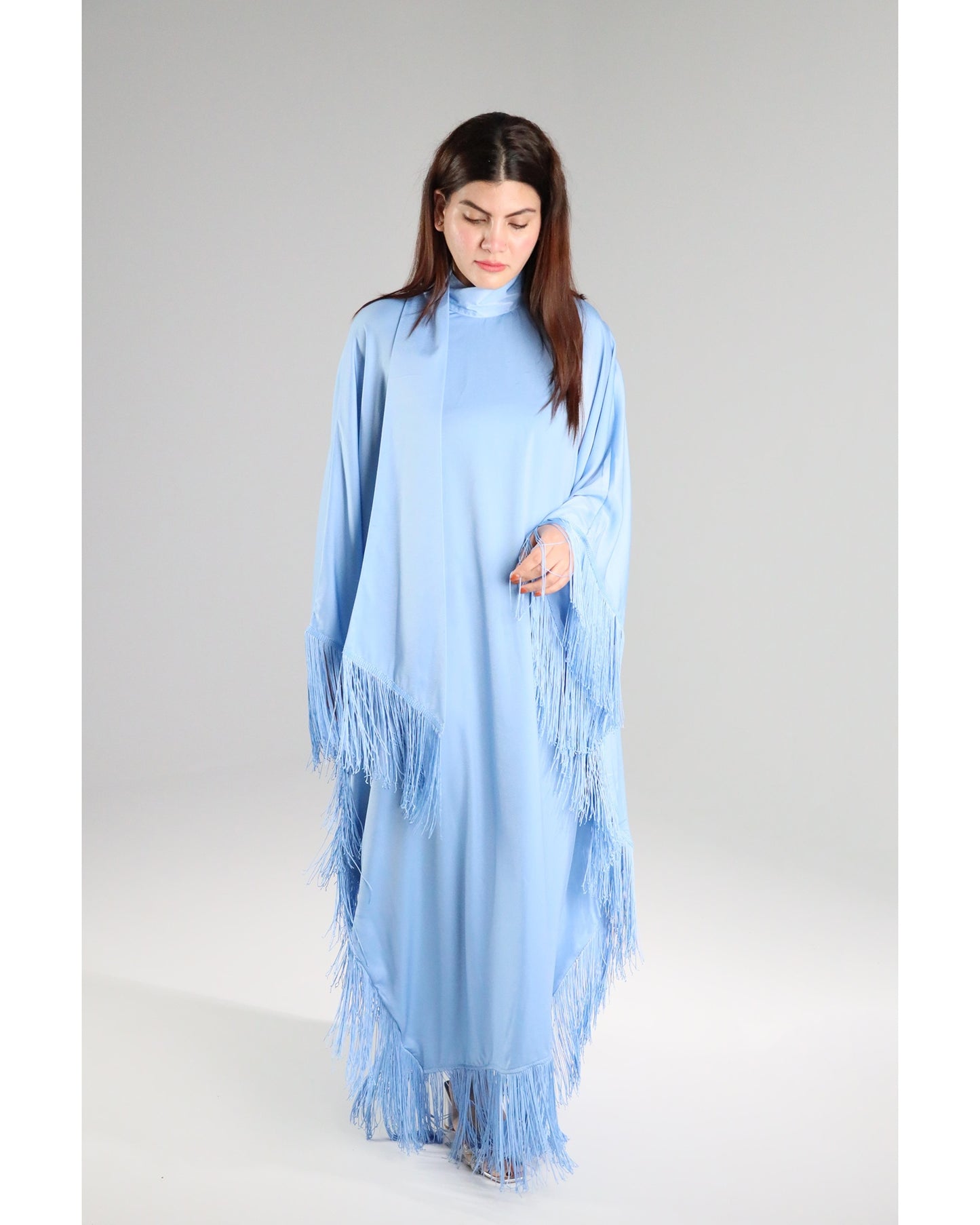 Leyla Tassel Dress - Sky Blue